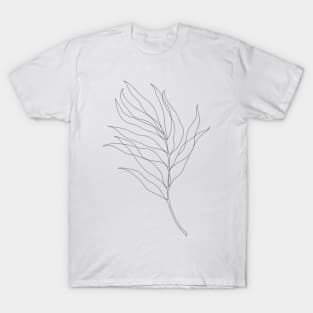 Leaves art print. Scandinavian art, Minimalist line illustration T-Shirt